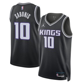 Muške NBA Dres Sacramento Kings Domantas Sabonis 10 Jordan 2022-23 Statement Edition Crno Swingman